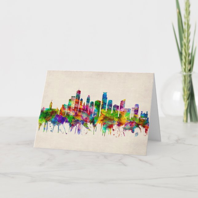 Minneapolis Minnesota Skyline Feiertagskarte (Vorderseite)