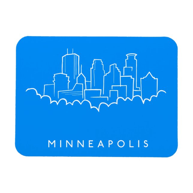 Minneapolis, Minnesota Skyline Magnet (Horizontal)