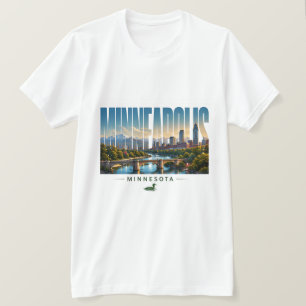 Minneapolis Minnesota Skyline Stadtname Reise T-Shirt