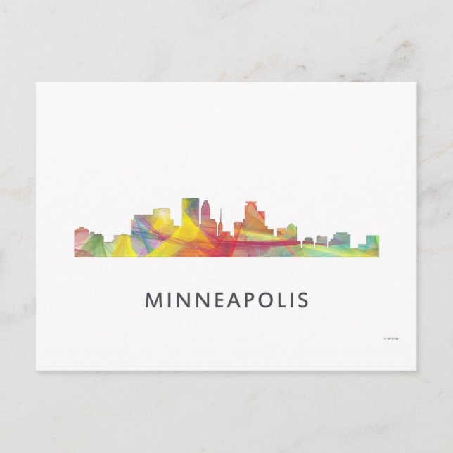 MINNEAPOLIS, MINNESOTA SKYLINE WB1 - POSTKARTE (Vorderseite)
