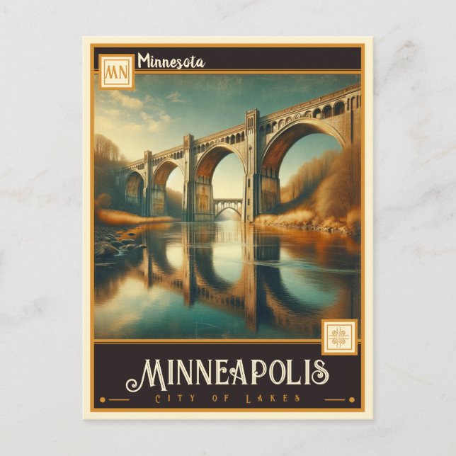 Minneapolis, Minnesota | VINTAG Postkarte (Vorderseite)