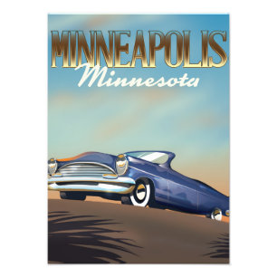 Minneapolis, Minnesota Vintage-Reiseposter Fotodruck