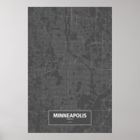 Minneapolis, Minnesota (weiß auf schwarz)