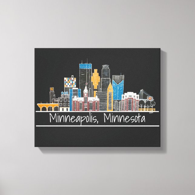 Minneapolis, MN Skyline Canvas Print Leinwanddruck (Vorderseite)