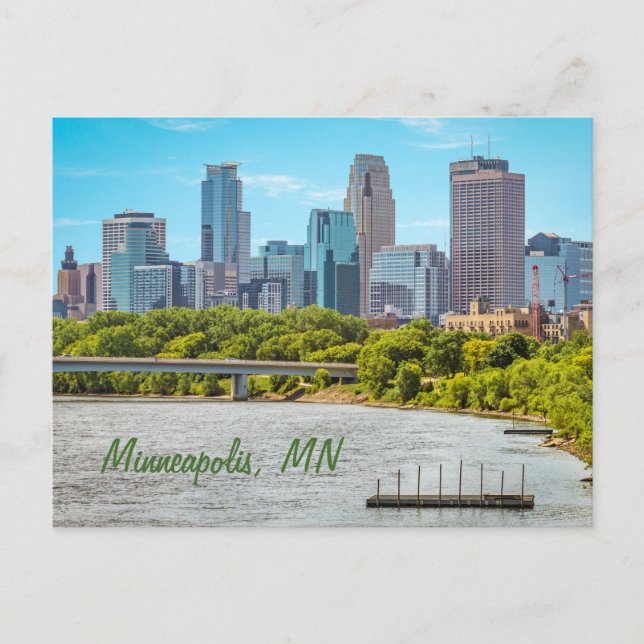 Minneapolis, MN Skyline Postkarte (Vorderseite)