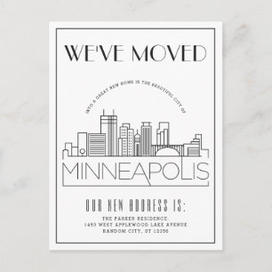 Minneapolis Modern Deco   Adressänderung Ankündigungspostkarte