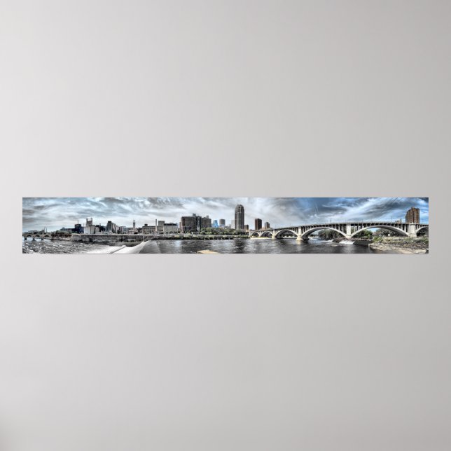 Minneapolis Riverfront, 2,50 m breit, Panorama Poster (Vorne)