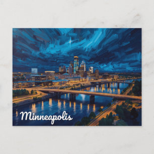 Minneapolis Riverfront City Art Postkarte