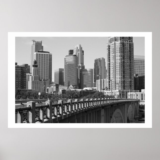 Minneapolis Skyline im Tageslicht Poster (Vorne)