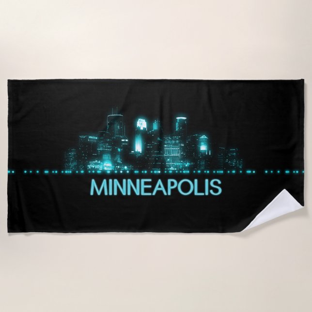 Minneapolis Skyline Strandtuch (Vorderseite)