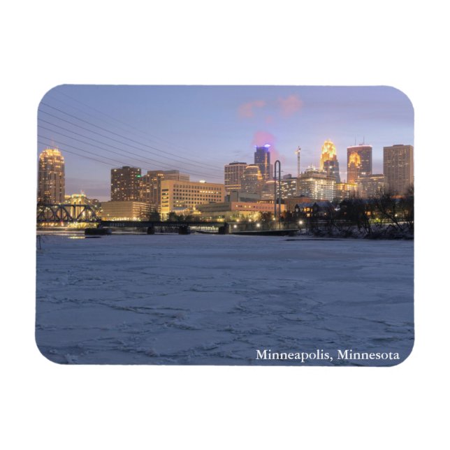 Minneapolis-Skyline und eingefrorener Lenkflugkörp Magnet (Horizontal)