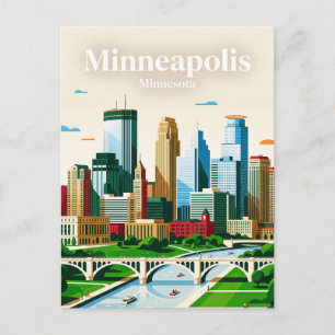 Minneapolis Skyline USA Postkarte
