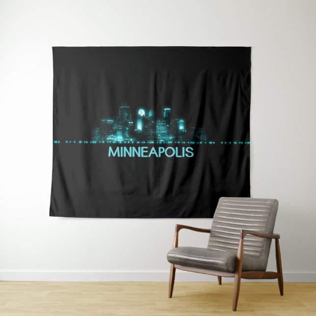 Minneapolis Skyline Wandteppich (Beispiel (Horizontal))