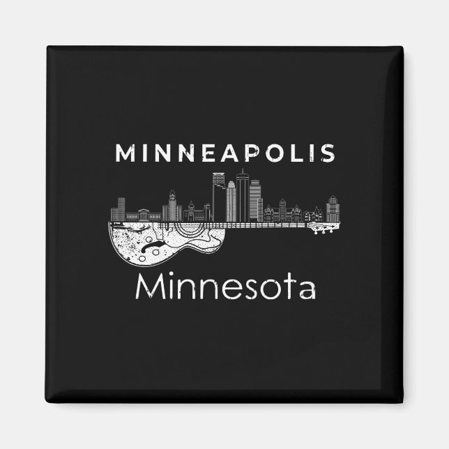 Minneapolis Souvenir Men Minnesota Musikgitarre Magnet (Vorne)