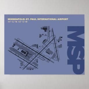 Minneapolis-St. Paul Airport (MSP) Diagramm Poster