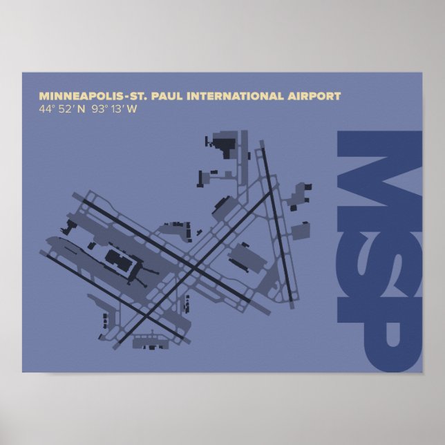 Minneapolis-St. Paul Airport (MSP) Diagramm Poster (Vorne)