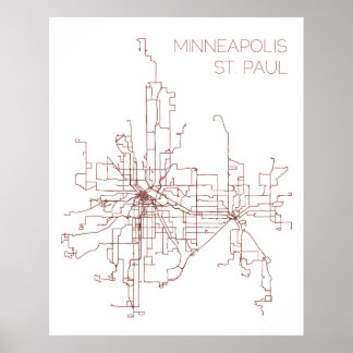 Minneapolis-St. Paul Transit Routes (Printwerbung) Poster