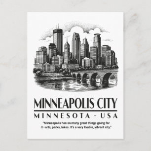 Minneapolis Stadt Minnesota USA Postkarte