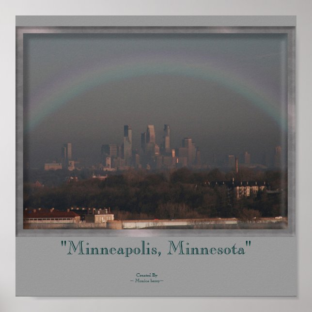 Minneapolis und Regenbogen Poster (Vorne)