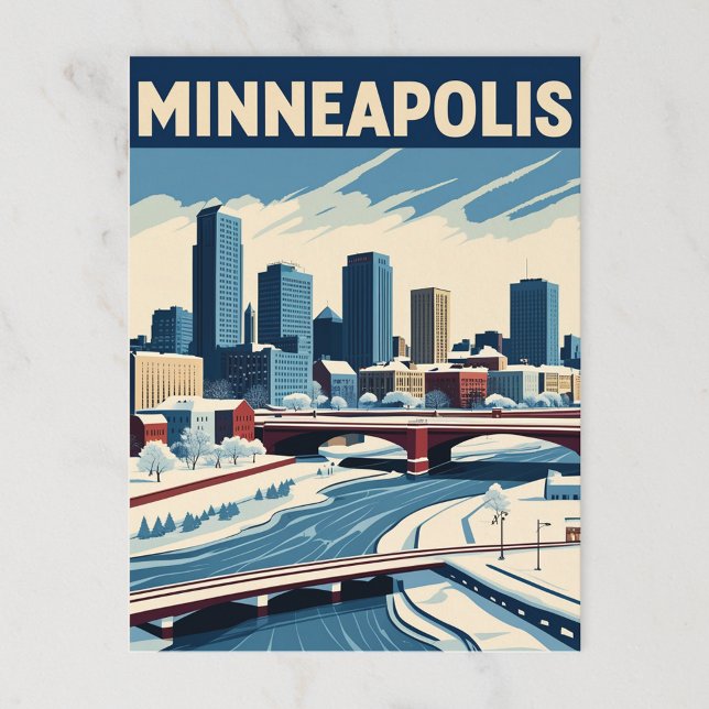 Minneapolis Winter City Postkarte (Von Creator hochgeladen)