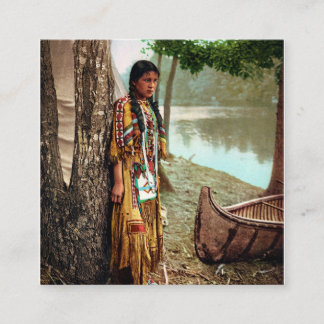 Minnehaha - indianischer Hiawatha 1904 Quadratische Visitenkarte
