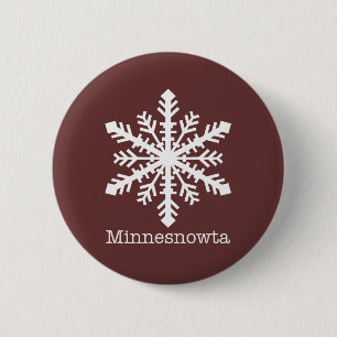 Minnesnowta Snowflake Button