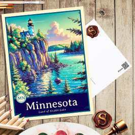Minnesota | Anime Style Cel Schattenkarte Postkarte