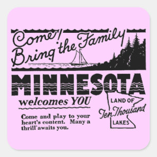Minnesota-Aufkleber Quadratischer Aufkleber