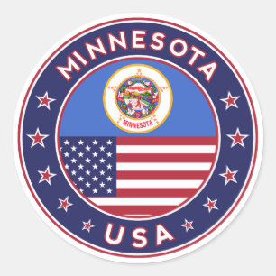 Minnesota-Aufkleber, Telefongehäuse, Tasche, Uhr Runder Aufkleber