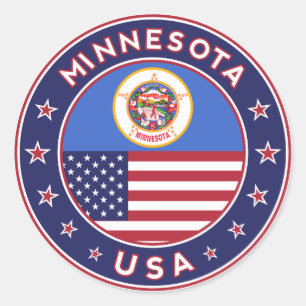 Minnesota-Aufkleber, Telefongehäuse, Tasche, Uhr Runder Aufkleber