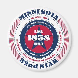 Minnesota Circle Typographie Souvenir Magnet
