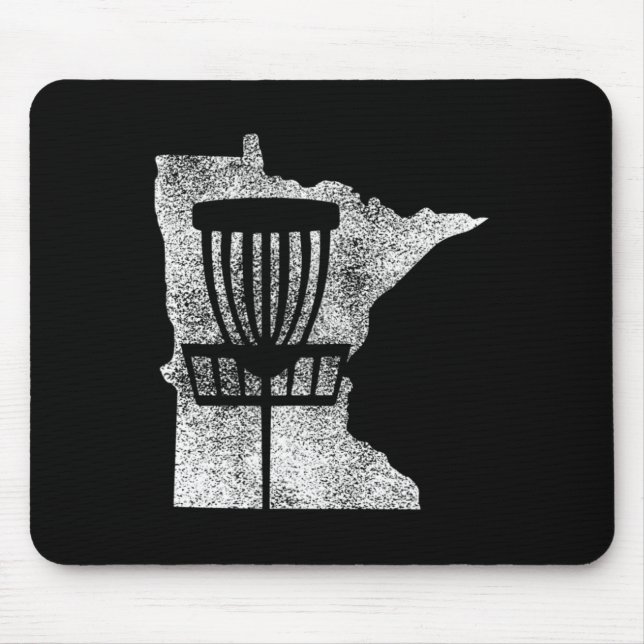Minnesota Disc Golf Staat mit Basket Distressed G Mousepad (Vorne)