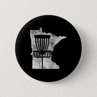 Minnesota Disc Golf State With Basket Distressed G Button