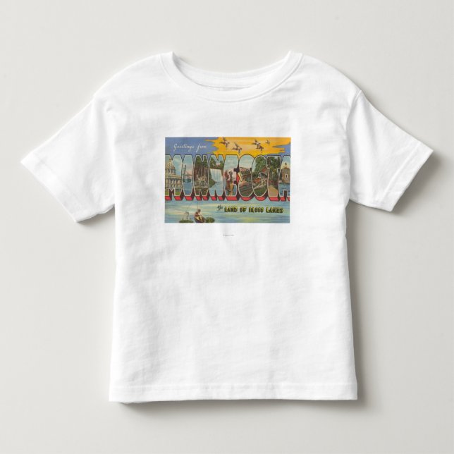 Minnesota (Enten) - große Buchstabe-Szenen Kleinkind T-shirt (Vorderseite)