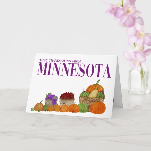 Minnesota Erntedank Card Karte (Orchidee)