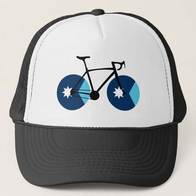 Minnesota Flag Cycling Truckerkappe (Vorderseite)