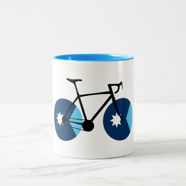 Minnesota Flag Cycling Zweifarbige Tasse (Mittel)