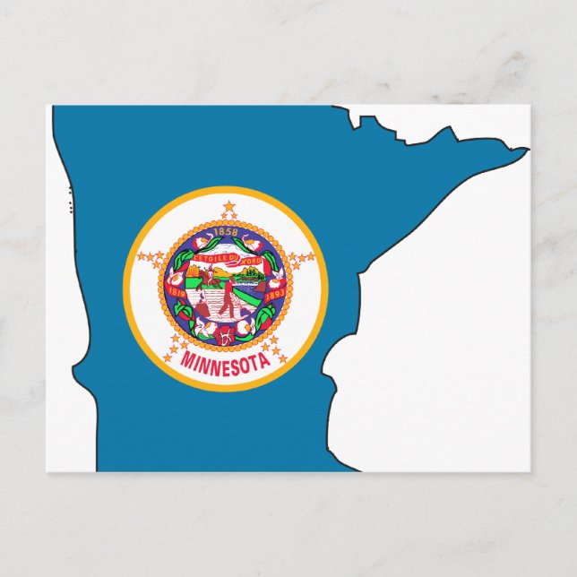 Minnesota Flag Map Postkarte (Vorderseite)