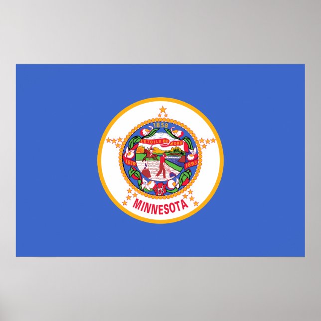 Minnesota, Flagge der Vereinigten Staaten Poster (Vorne)