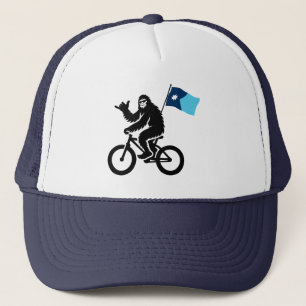 Minnesota-Flagge mit Bigfoot Cycling Truckerkappe