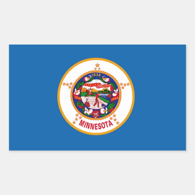 Minnesota-Flagge Rechteckiger Aufkleber (Vorderseite)