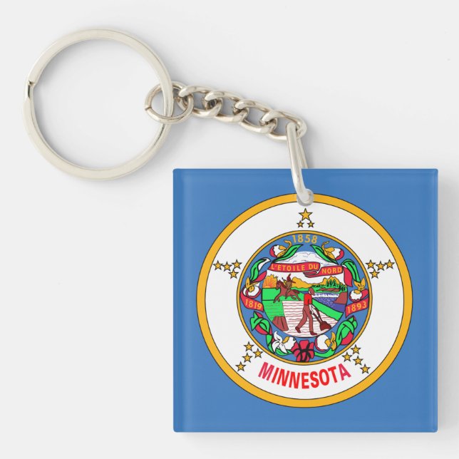 Minnesota-Flagge Schlüsselanhänger (Vorderseite)