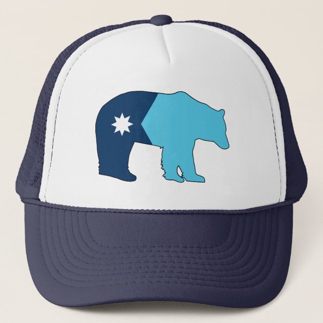 Minnesota-Flaggenbär Truckerkappe (Vorderseite)