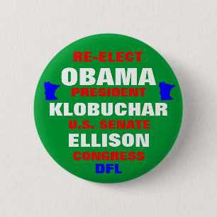 Minnesota für Obama Klobuchar Ellison Button