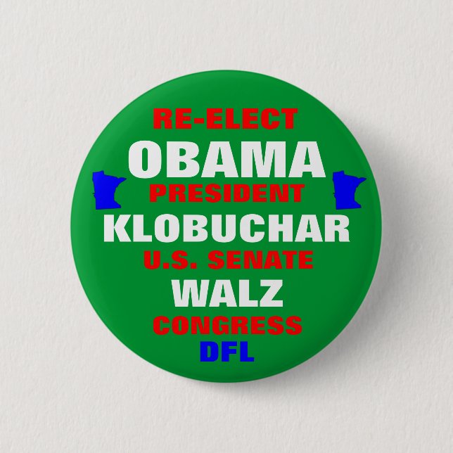 Minnesota für Obama Klobuchar Walz Button (Vorderseite)