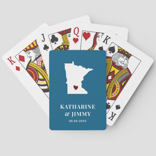 Minnesota Gastgeschenk Hochzeit Deck Karten, Staat Spielkarten (Rückseite)