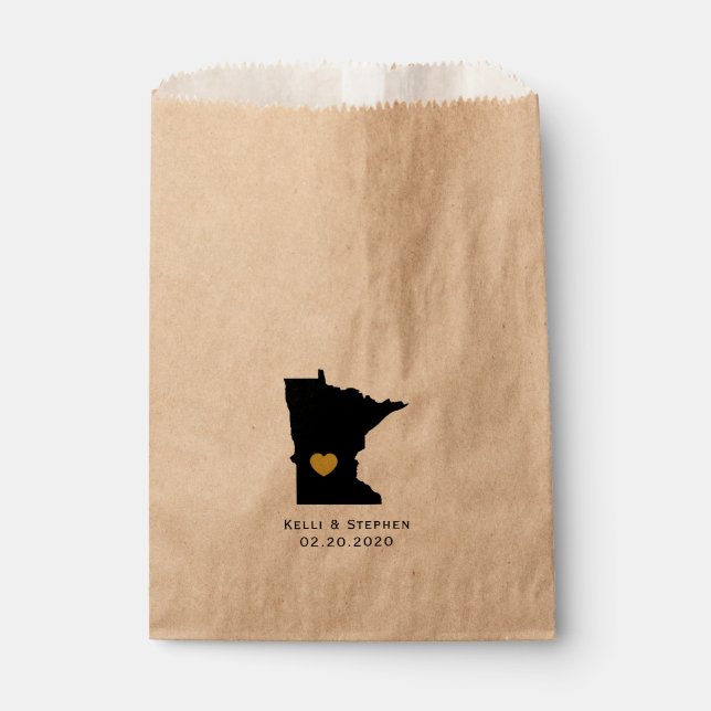 Minnesota Gastgeschenk Hochzeit Leckerei Säcke, Ge Geschenktütchen (Vorderseite)