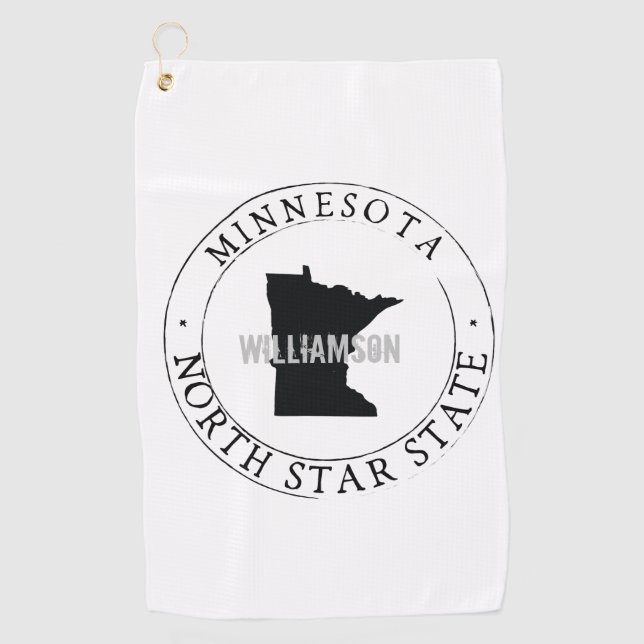 Minnesota Golf Handtuch Staat Personalisiert (Vorderseite)