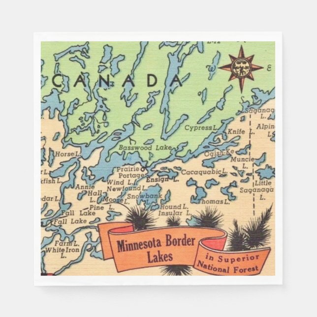 Minnesota-Grenzseen Serviette (Vorderseite)