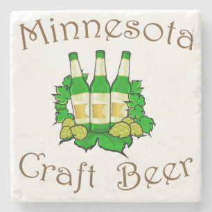 Minnesota-Handwerks-Bier-Marmor-Untersetzer Steinuntersetzer